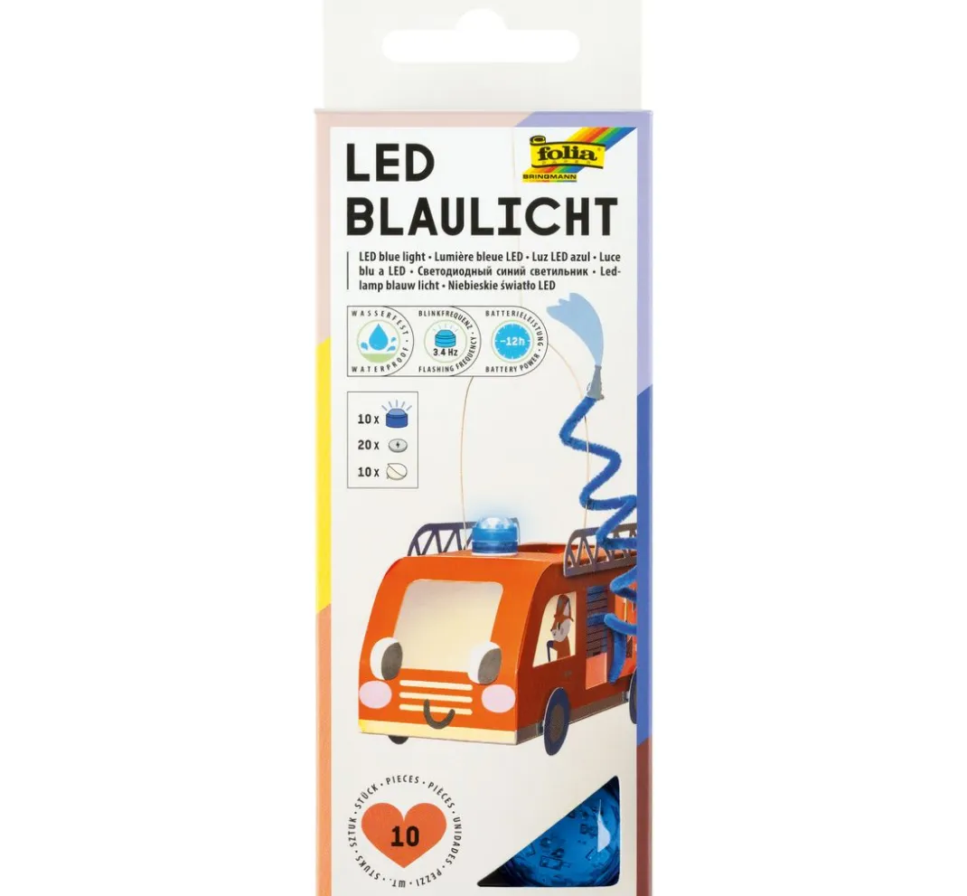 Kinder folia Laterne Basteln|Led-Kerzen & Led-Teelichte>LED Blaulicht inkl. Batterien