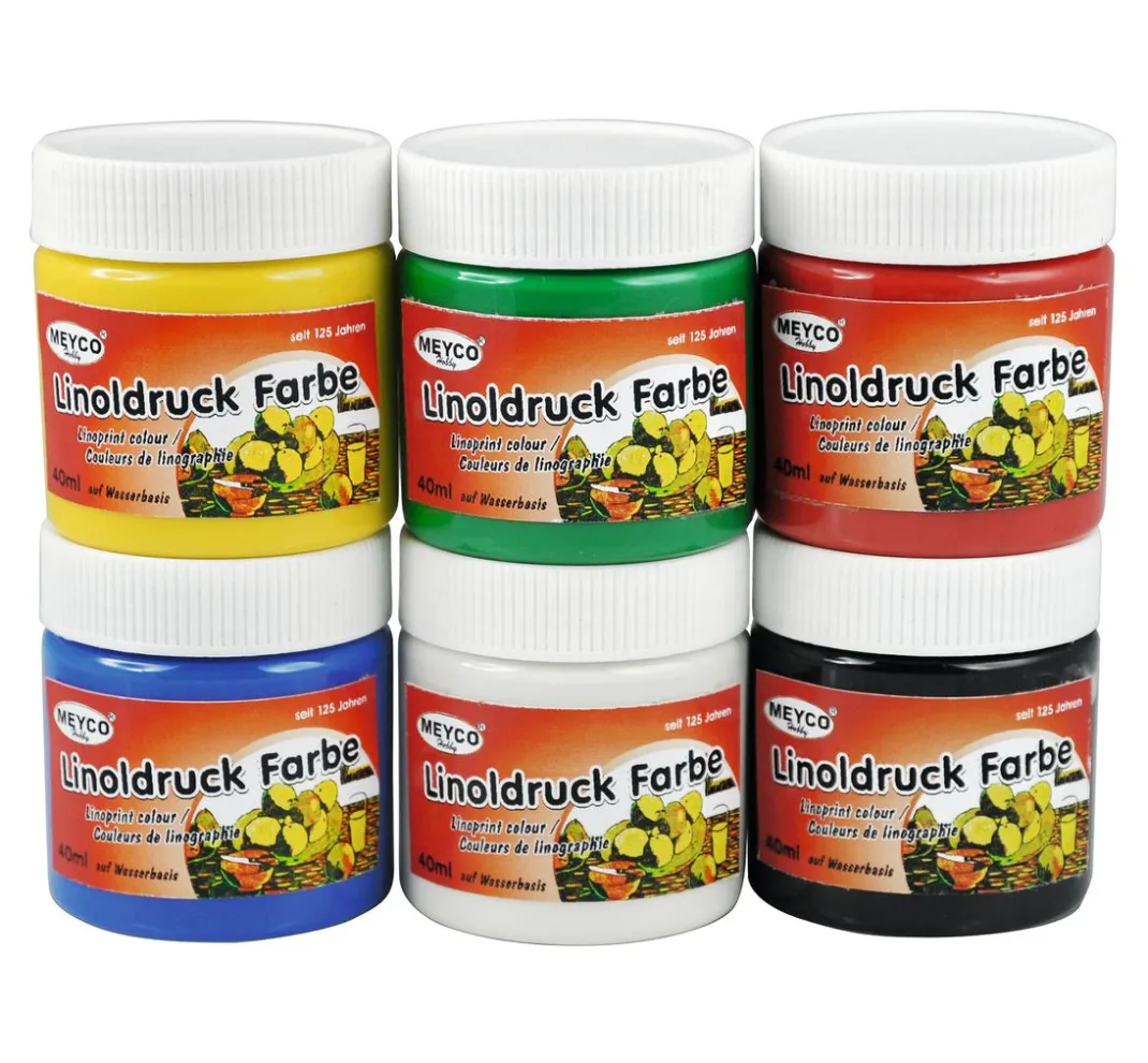 Meyco Linoldruck|Linolfarbe>Linoldruckfarben, 6er-Set