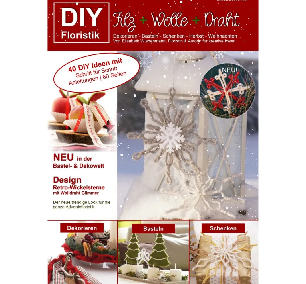 ohne Marke Bücher>Magazin DIY Filz + Wolle + Draht Herbst Weihnachten "Retro-Wickelsterne"