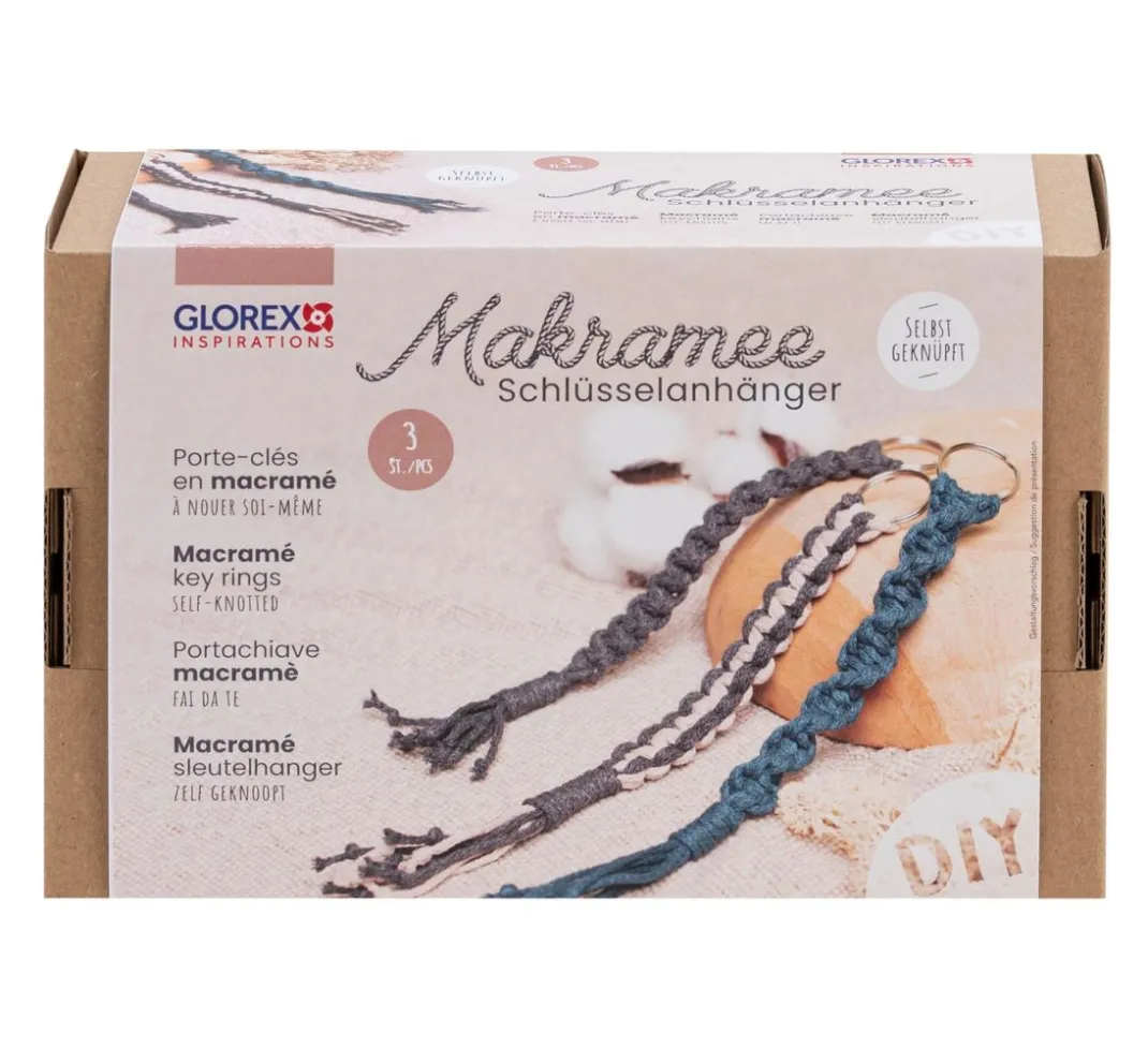 GLOREX Makramee|Handy- & Schlüsselanhänger>Makramee-Set "Schlüsselanhänger"