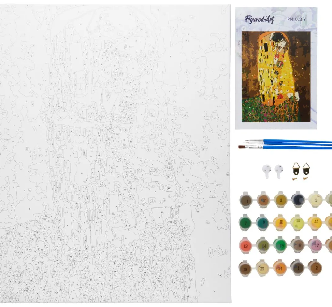 Kinder Figured'Art Malsets|Malen Nach Zahlen>Malen nach Zahlen "Klimt - Der Kuss"