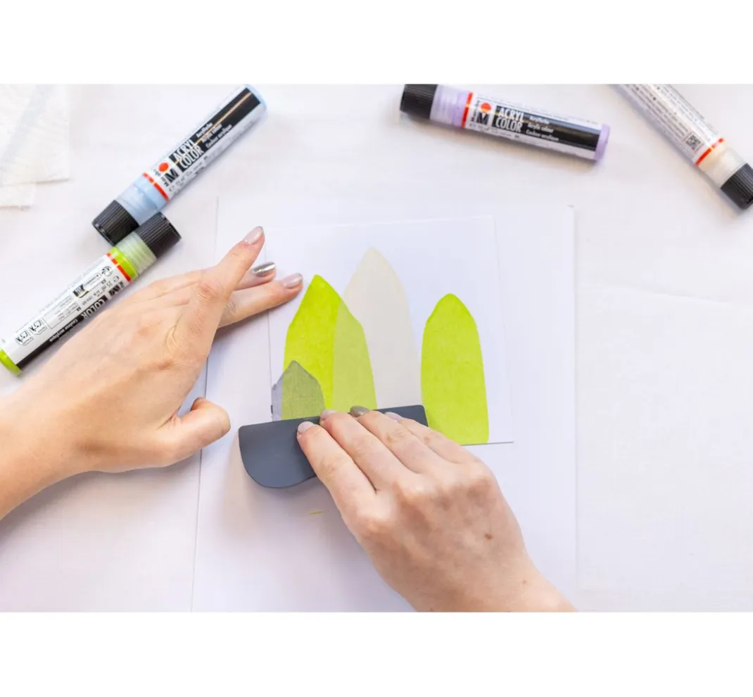 Marabu Künstlerfarbe|Bastelfarbe>Acryl Color Squeegee Art Set