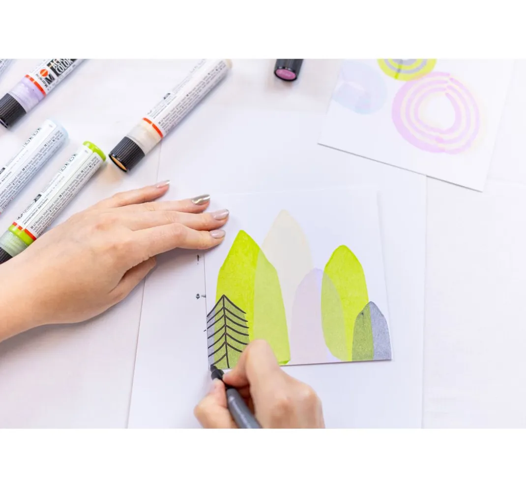 Marabu Künstlerfarbe|Bastelfarbe>Acryl Color Squeegee Art Set