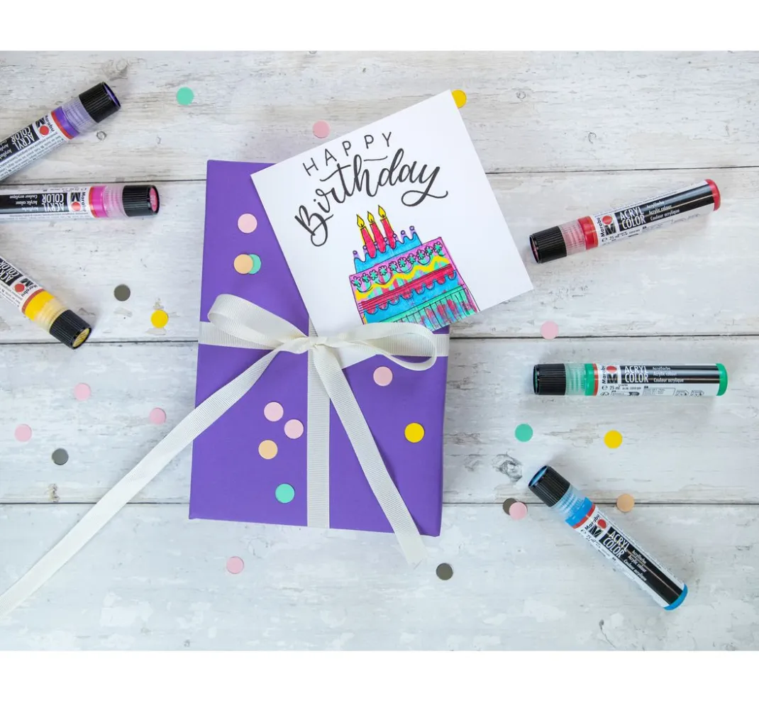 Marabu Künstlerfarbe|Bastelfarbe>Acryl Color Squeegee Art Set
