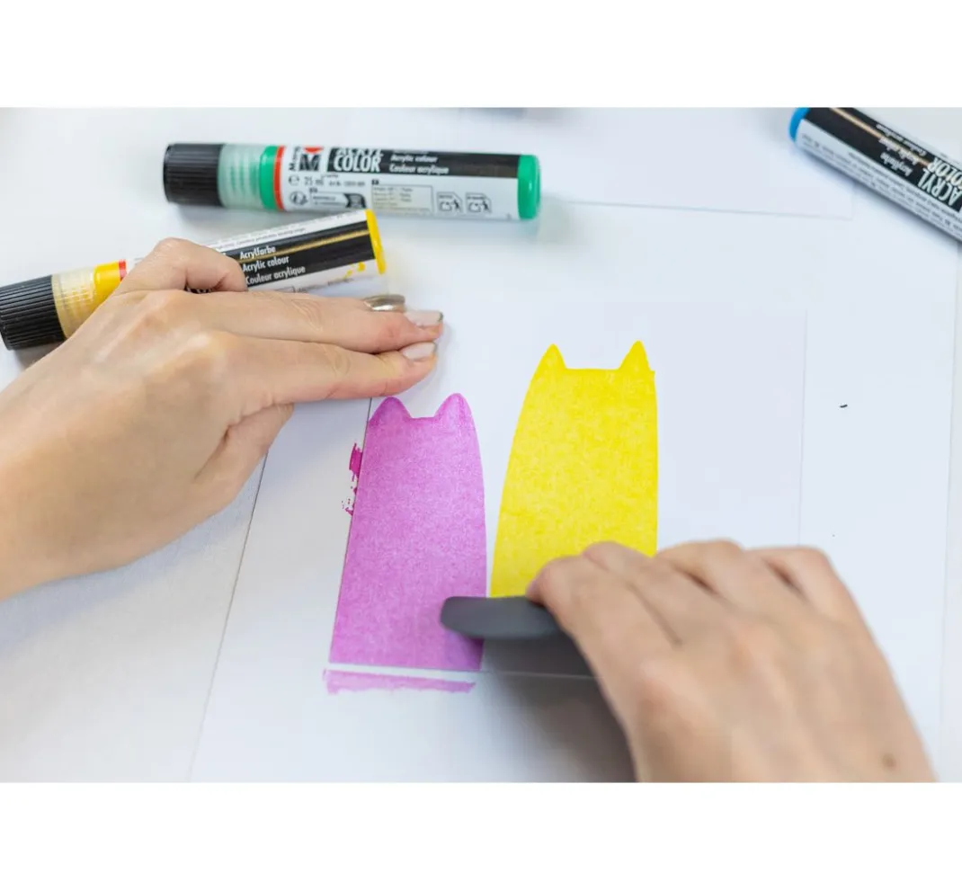 Marabu Künstlerfarbe|Bastelfarbe>Acryl Color Squeegee Art Set