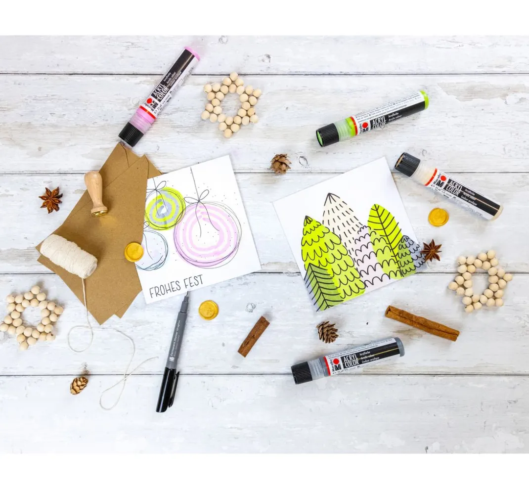Marabu Künstlerfarbe|Bastelfarbe>Acryl Color Squeegee Art Set