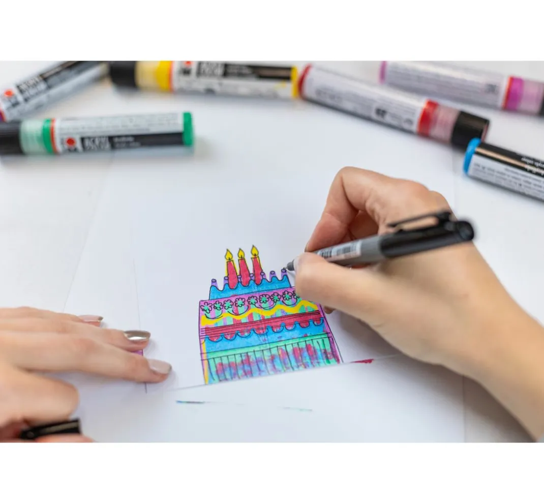 Marabu Künstlerfarbe|Bastelfarbe>Acryl Color Squeegee Art Set