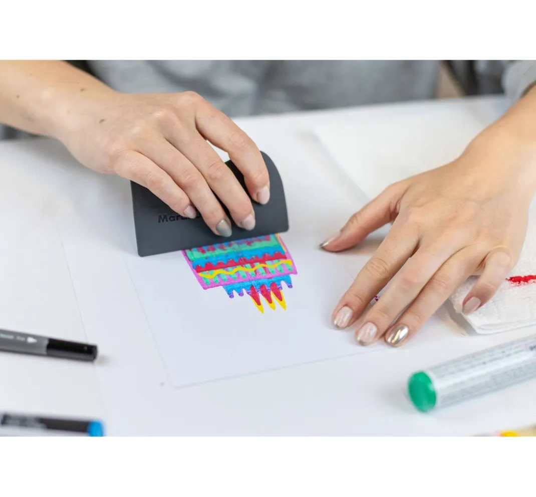 Marabu Künstlerfarbe|Bastelfarbe>Acryl Color Squeegee Art Set