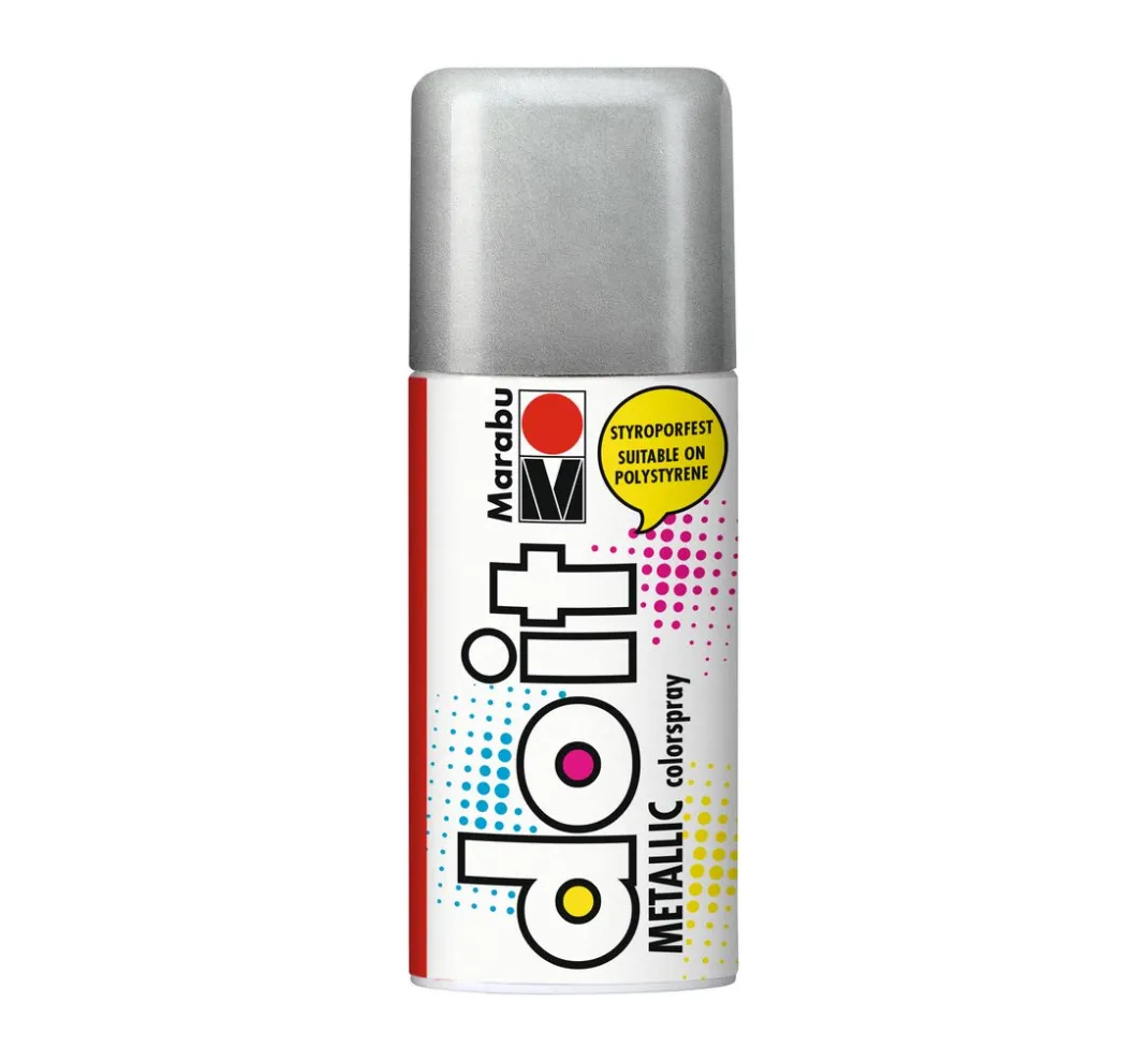 Marabu Sprühfarbe|Lackfarbe>do it METALLIC,150ml, Metallic-Silber