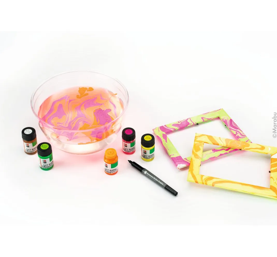 Marabu Marmorieren|Farbsets>EASY MARBLE-Set "NEON"