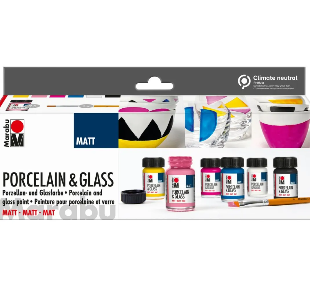 Marabu Glas- & Porzellanmalerei|Stifte>Porcelain & Glass "Starterset - Matt"