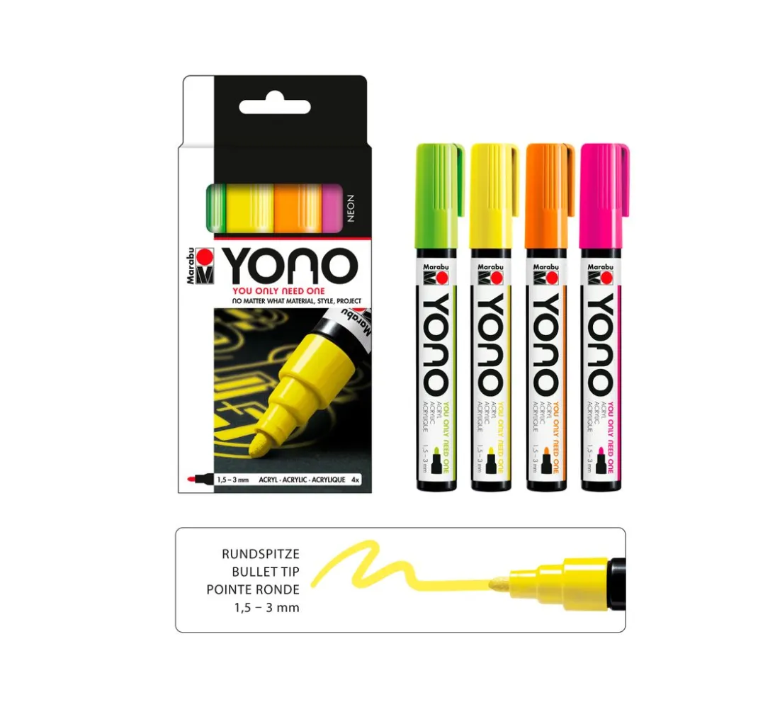 Marabu Farbsets|Stifte>YONO Marker-Set "NEON"