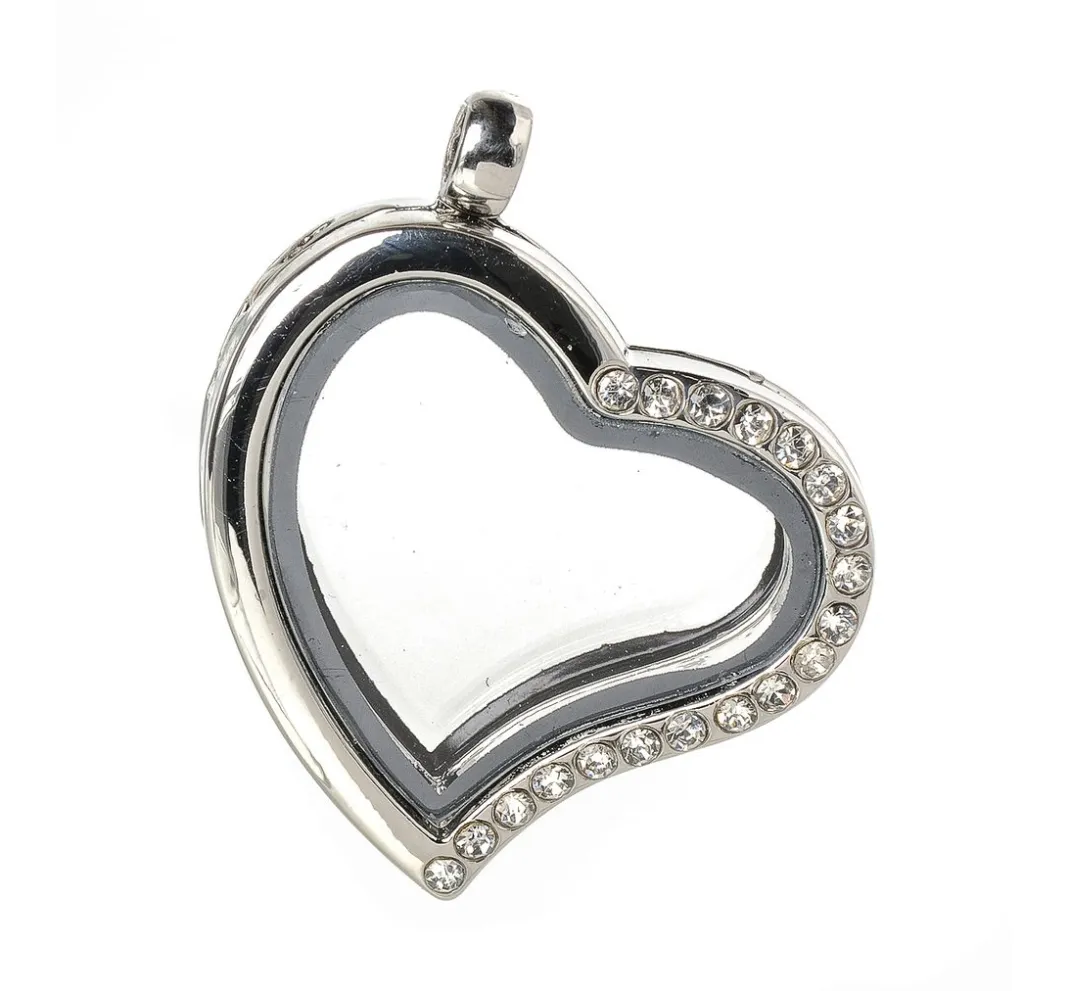 UIT Anhänger & Charms>Medaillon-Anhänger "Herz mit Strass"