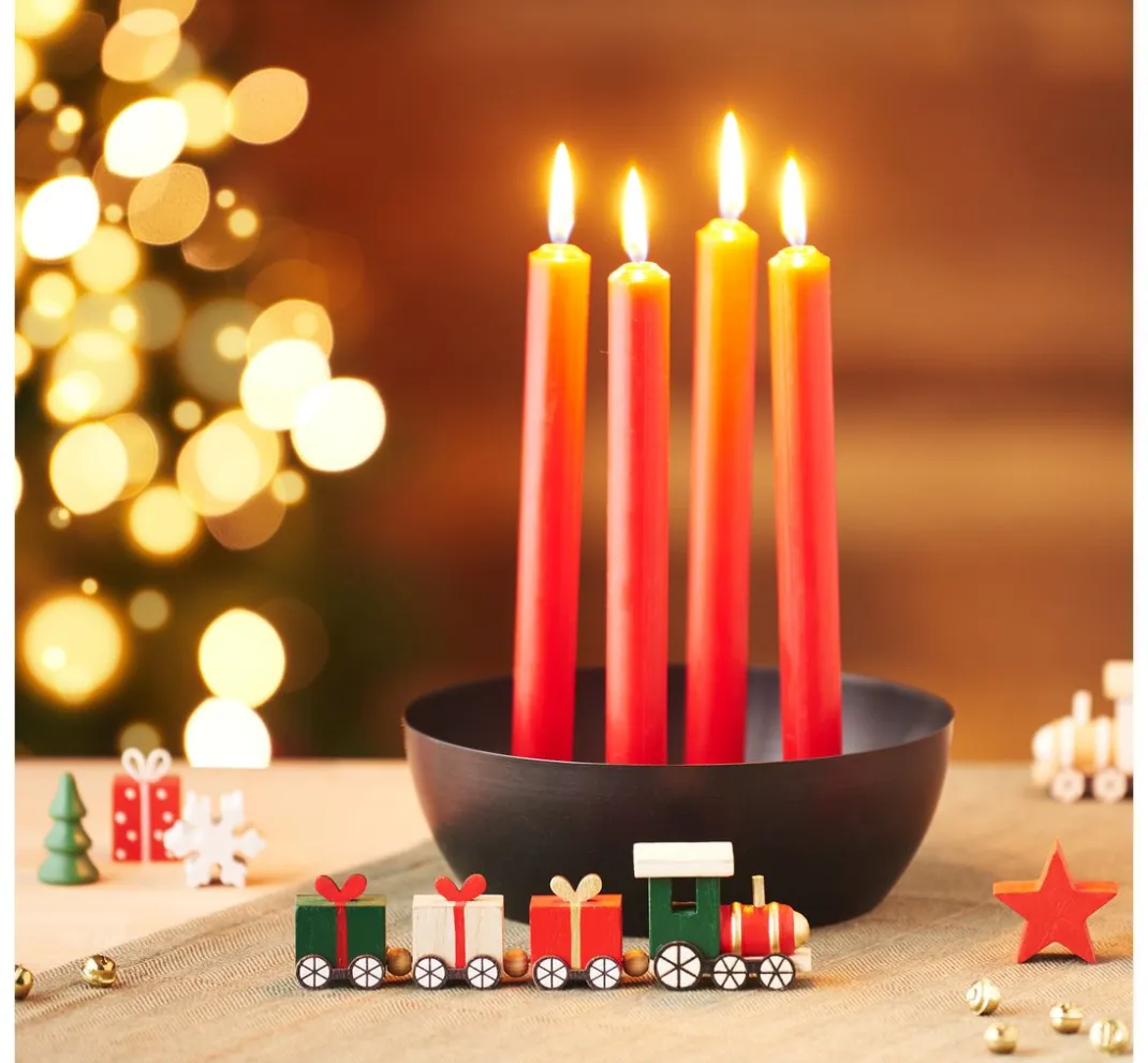 ohne Marke Kerzenhalter|Deko-Zubehör>Metall-Adventskerzenhalterschale für 4 Stabkerzen