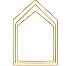Rayher Diverse Materialien|Metallringe>Metallring "Haus", 3er-Set, Goldfarben