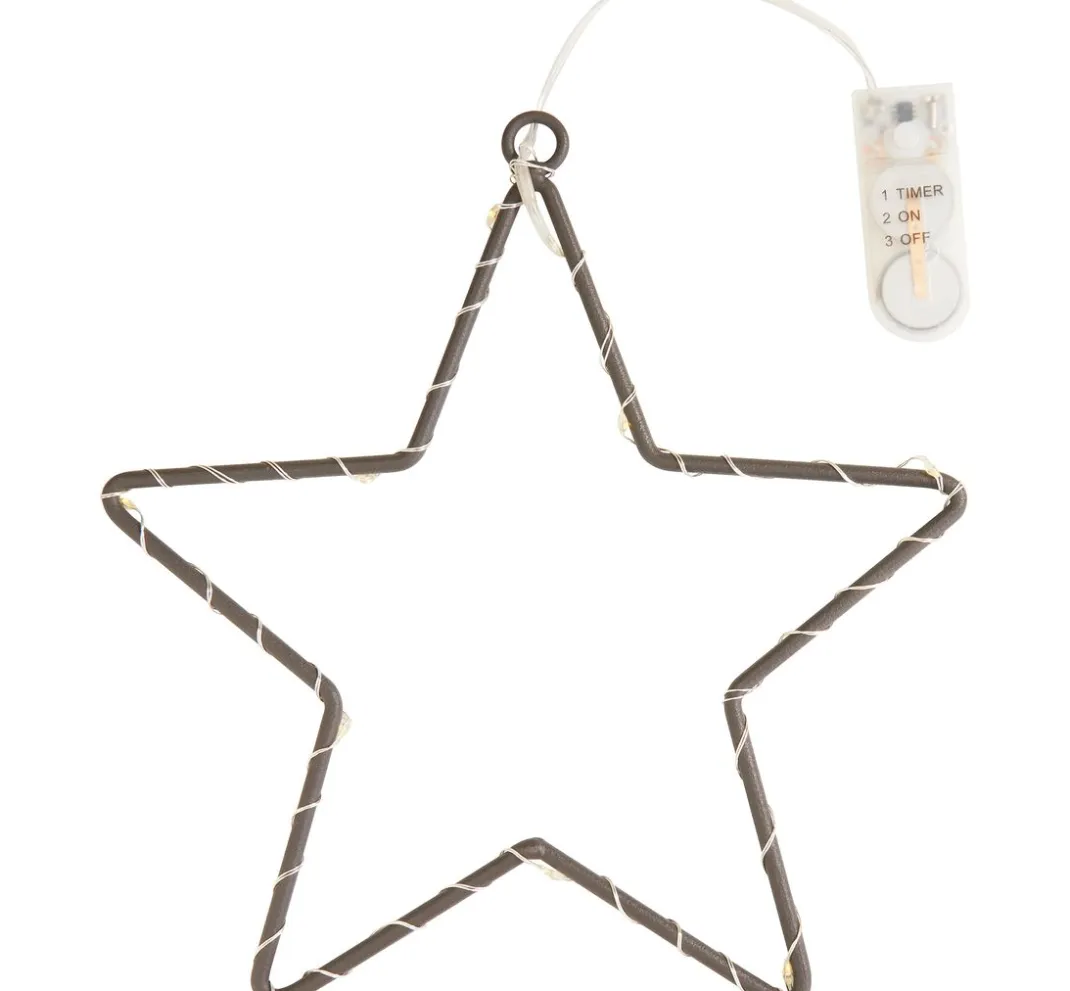 ohne Marke Diverse Materialien|Metallringe>Metallring-Stern "Star" mit LED-Licht