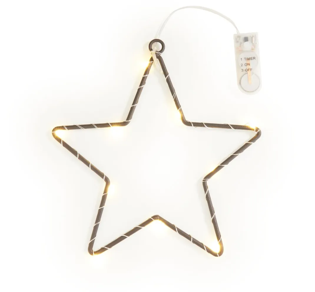 ohne Marke Diverse Materialien|Metallringe>Metallring-Stern "Star" mit LED-Licht