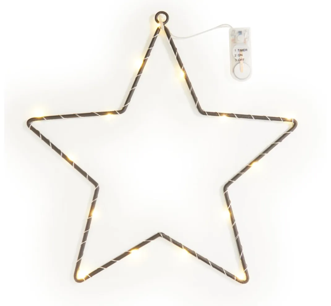 ohne Marke Diverse Materialien|Metallringe>Metallring-Stern "Star" mit LED-Licht