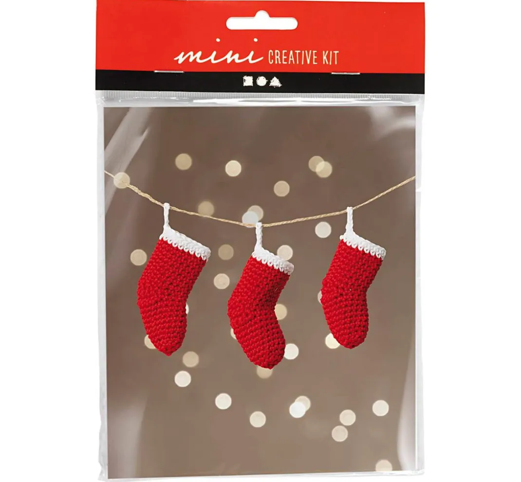 Kinder creativ company Stricken & Häkeln|Häkeln>Mini Bastelset Häkeln "Weihnachtsstrümpfe"