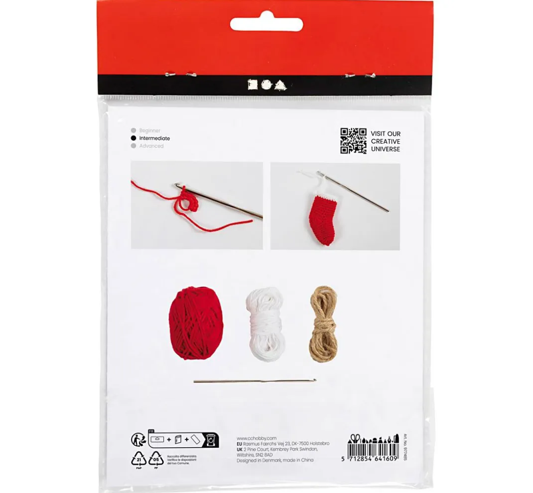 Kinder creativ company Stricken & Häkeln|Häkeln>Mini Bastelset Häkeln "Weihnachtsstrümpfe"