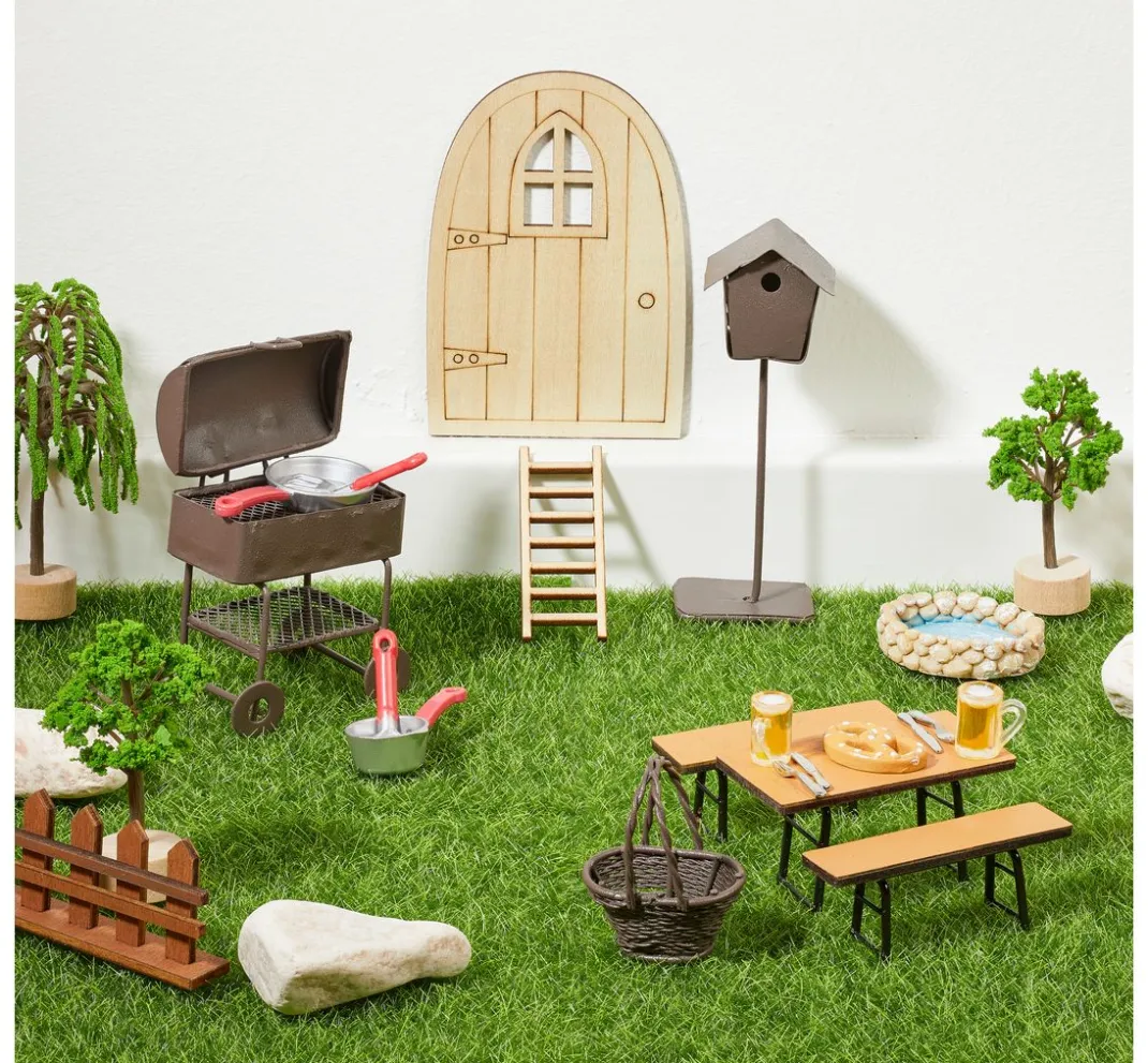 HobbyFun Miniaturen|Dekofiguren & -Objekte>Miniatur Biertischgarnitur-Set
