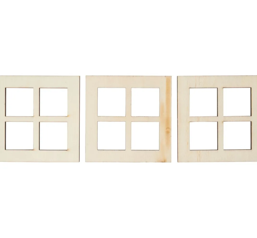 HobbyFun Miniaturen|Holz, Mdf & Pappmaché>Miniatur Fenster quadratisch "schmale Tiefe"