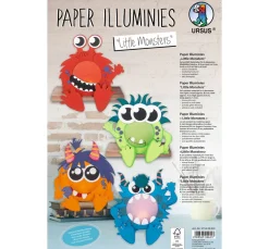 Kinder URSUS Laterne Basteln|Papier>Minilichter-Set "Monster"