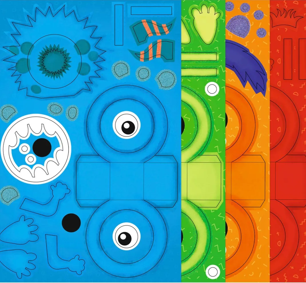 Kinder URSUS Laterne Basteln|Papier>Minilichter-Set "Monster"