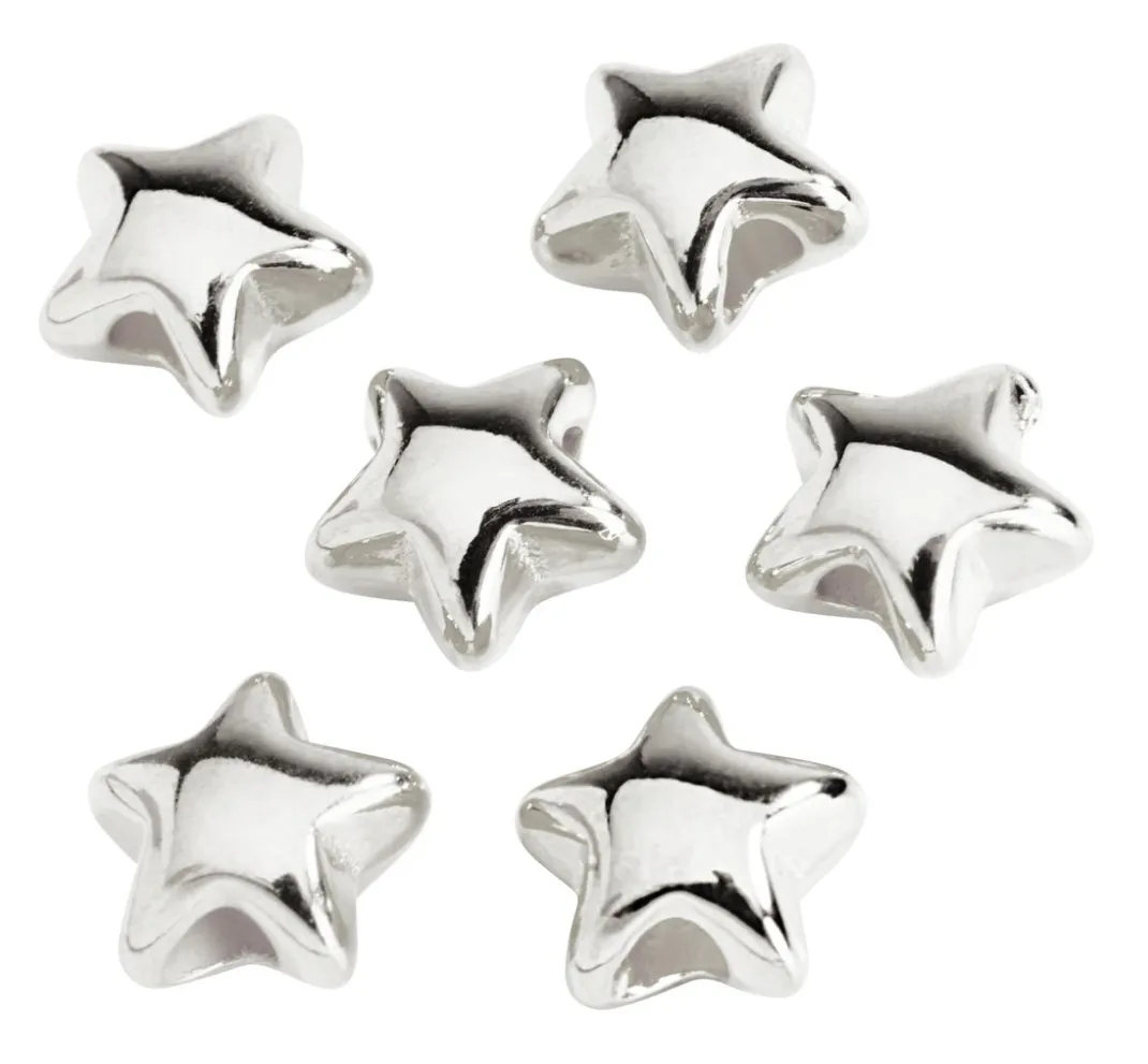Rayher Perlensterne|Anhänger & Charms>Mini-Metall-Perle "Stern", 6 Stück