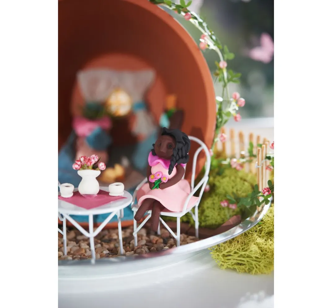 Rayher Miniaturen|Dekofiguren & -Objekte>Mini-Sitzgruppe 3tlg., weiß,2 Stühle+1Tisch