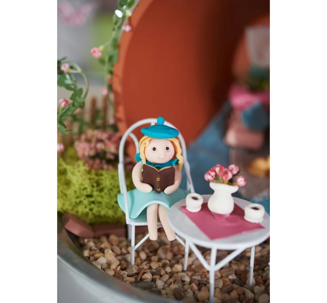 Rayher Miniaturen|Dekofiguren & -Objekte>Mini-Sitzgruppe 3tlg., weiß,2 Stühle+1Tisch