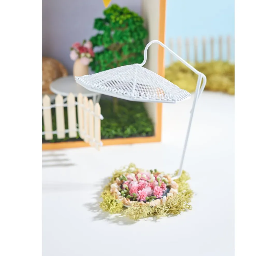 Rayher Miniaturen|Dekofiguren & -Objekte>Mini-Sonnenschirm, weiß