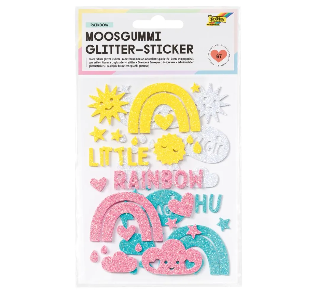 Kinder folia Moosgummi|Sticker & Klebebänder>Moosgummi Glitter-Sticker