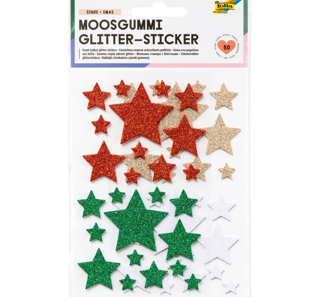 folia Sticker & Klebebänder|Scrapbooking>Moosgummi Glitter-Sticker