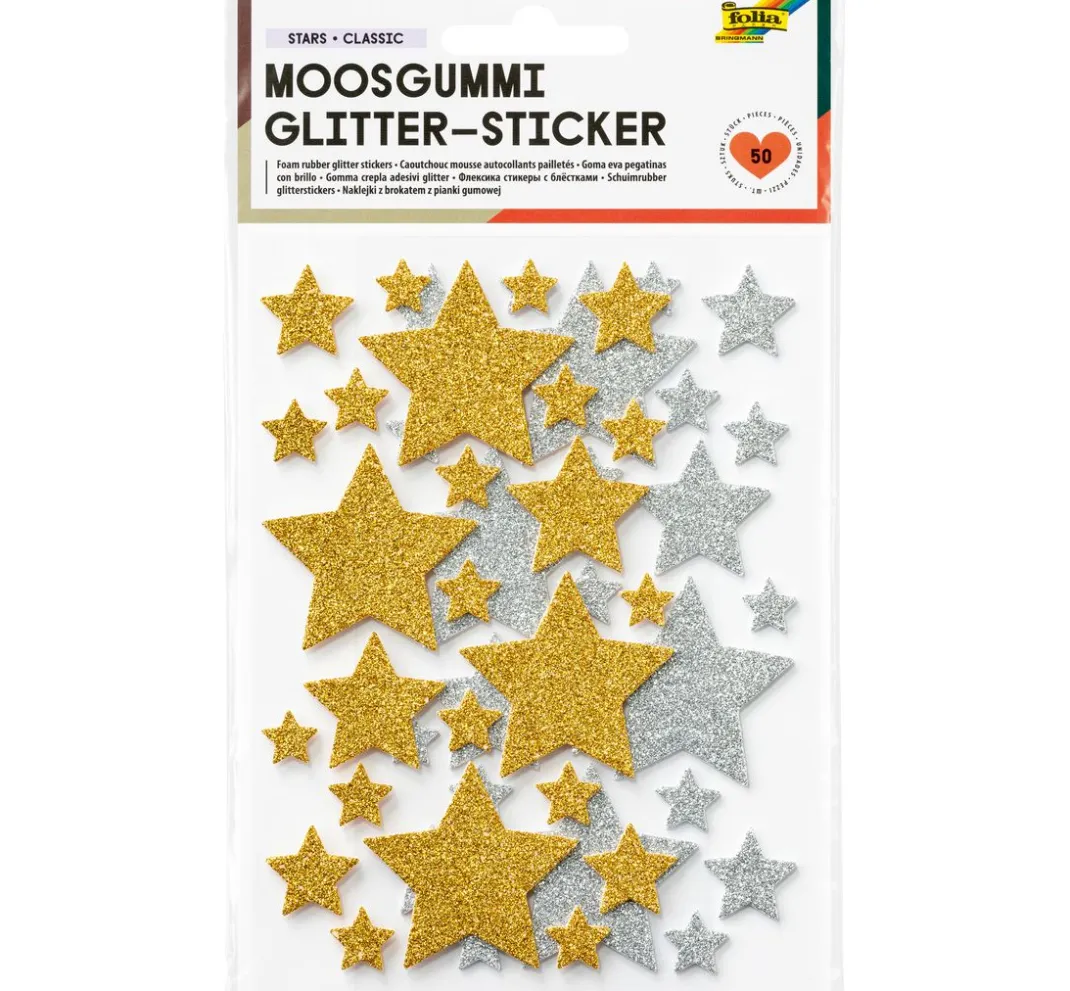 folia Sticker & Klebebänder|Scrapbooking>Moosgummi Glitter-Sticker