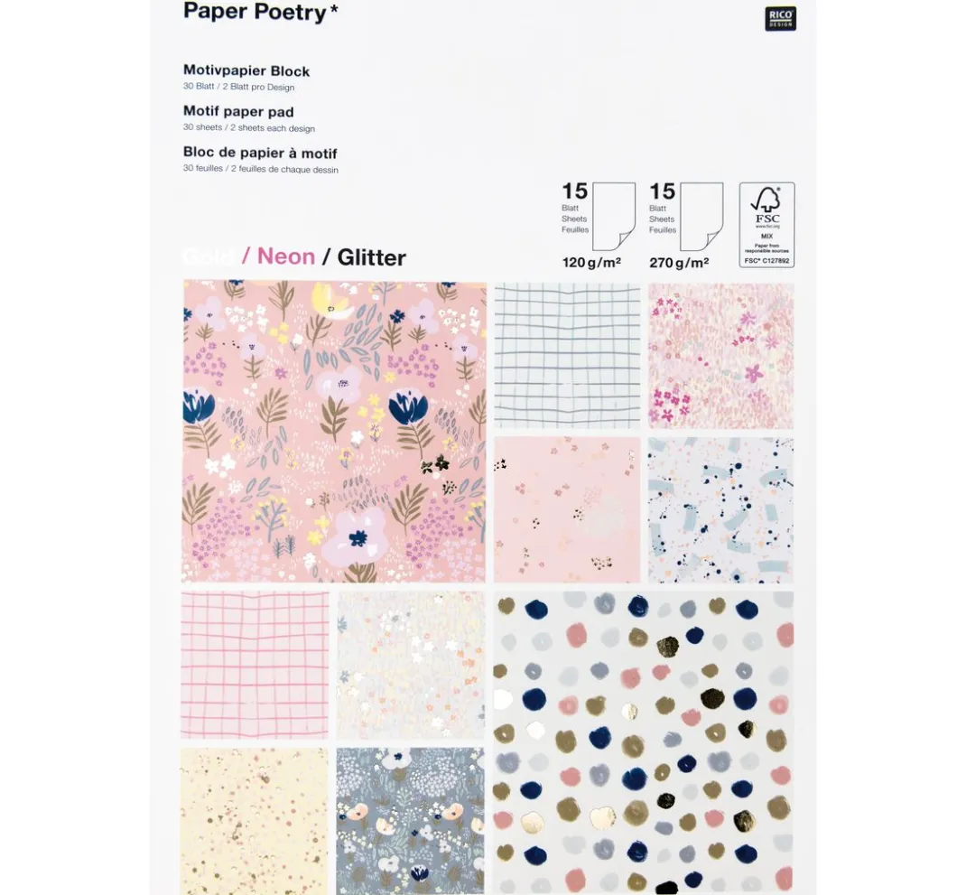 Rico Design Farb- & Motivblöcke|Scrapbooking>Motivblock "Crafted Nature"