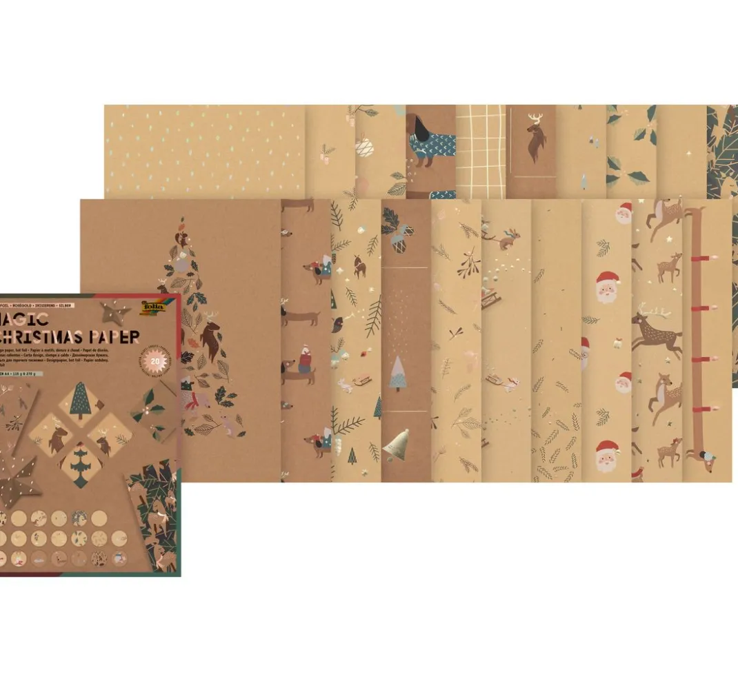 folia Kraftpapier & -Karton|Farb- & Motivblöcke>Motivblock "Kraftpapier Xmas"
