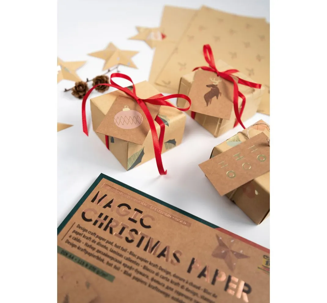folia Kraftpapier & -Karton|Farb- & Motivblöcke>Motivblock "Kraftpapier Xmas"