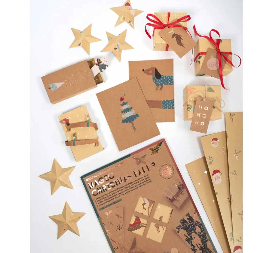 folia Kraftpapier & -Karton|Farb- & Motivblöcke>Motivblock "Kraftpapier Xmas"