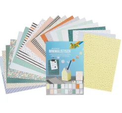 folia Farb- & Motivblöcke|Scrapbooking>Motivblock "Minimalistisch", 270 g/m², 24x34cm, 20 Blatt
