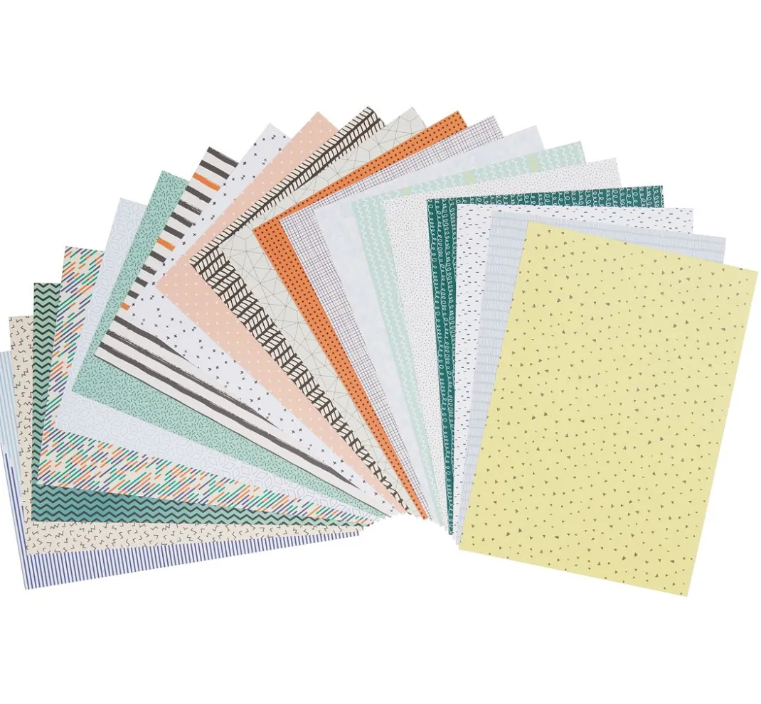 folia Farb- & Motivblöcke|Scrapbooking>Motivblock "Minimalistisch", 270 g/m², 24x34cm, 20 Blatt