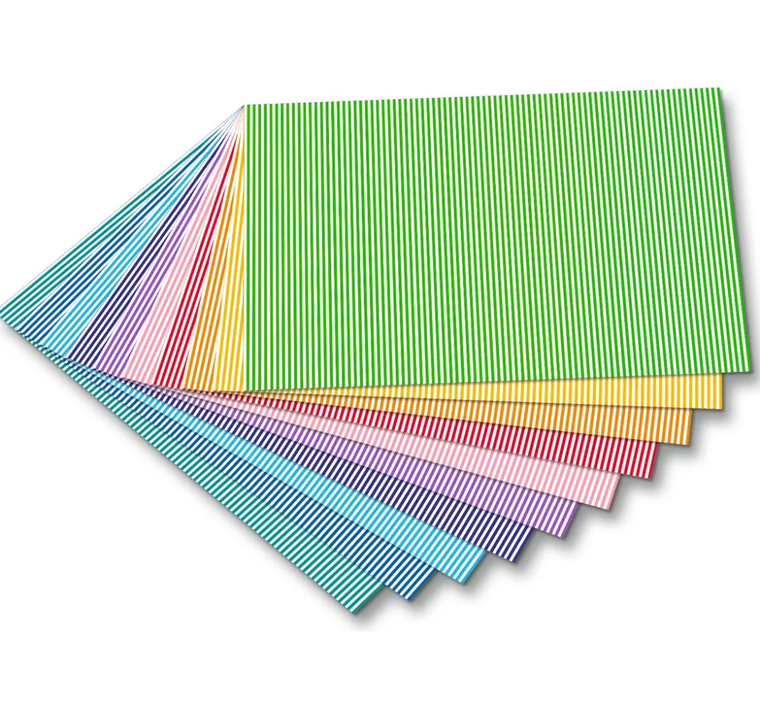 Kinder folia Papier>Motivkarton "Streifen, klein"
