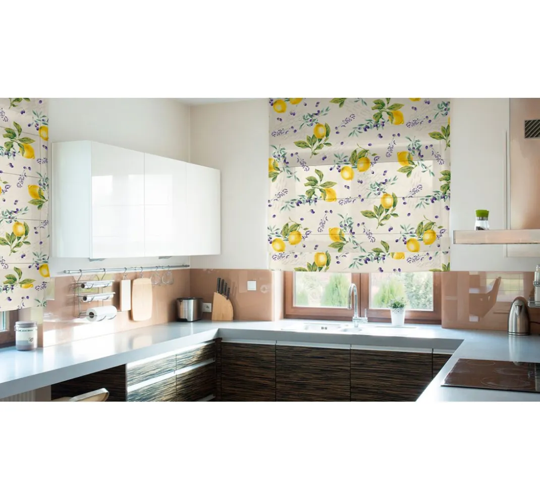 VBS Marktplatz Stoff Meterware|Textilien>Motiv-Stoff Leinenoptik "Citrus"