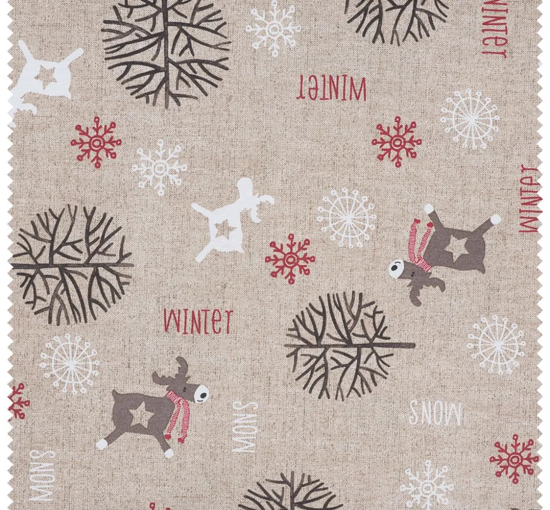 VBS Marktplatz Weihnachtsstoffe|Stoff Meterware>Motiv-Stoff Leinenoptik "Frozen"