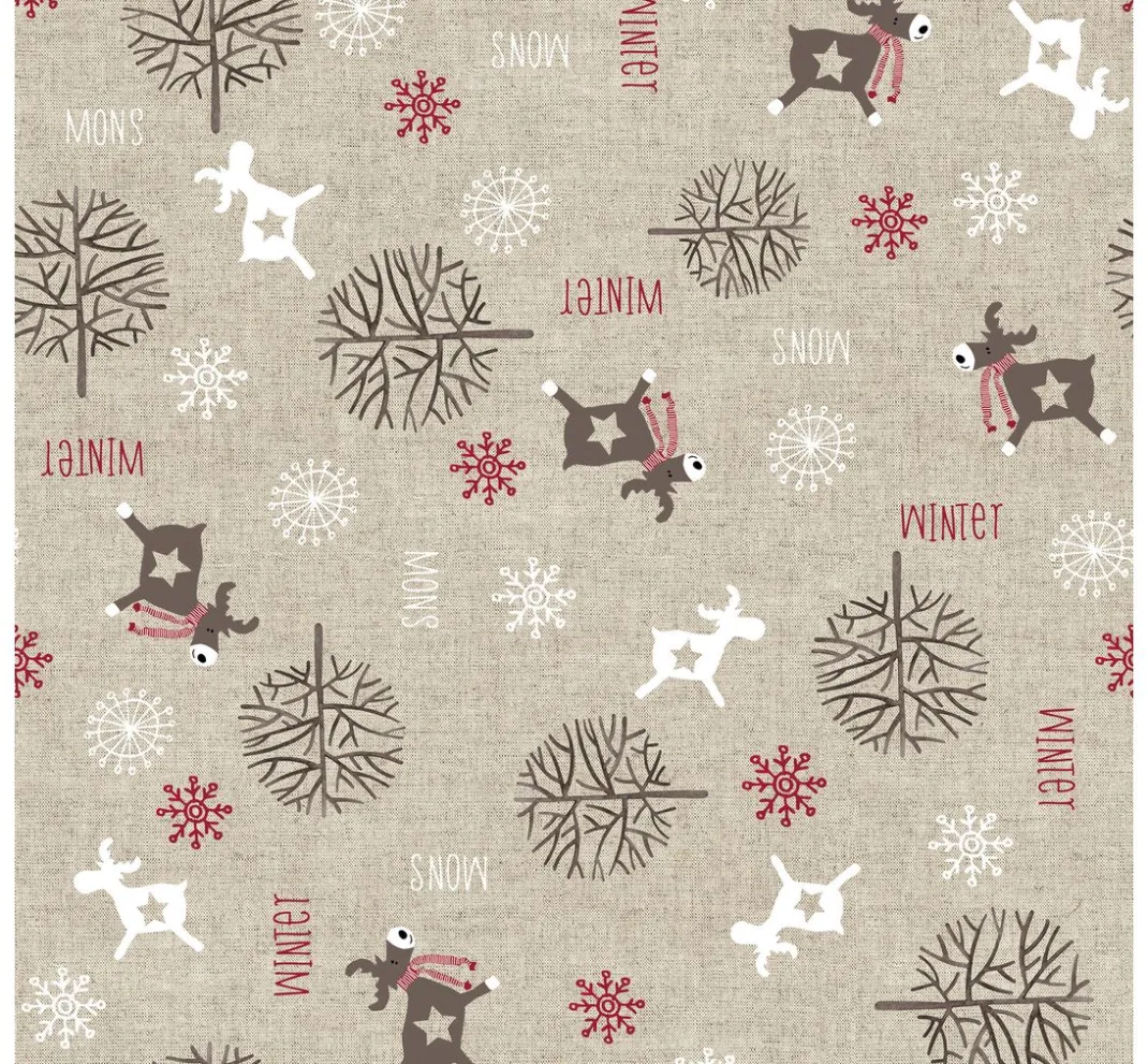 VBS Marktplatz Weihnachtsstoffe|Stoff Meterware>Motiv-Stoff Leinenoptik "Frozen"