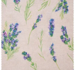 VBS Marktplatz Dekostoff|Stoff Meterware>Motiv-Stoff Leinenoptik "Lavendel"