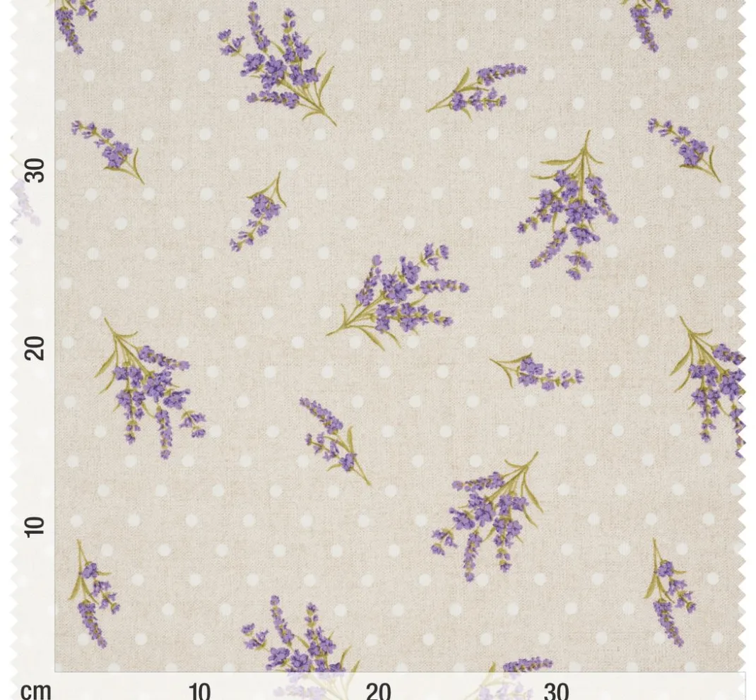VBS Marktplatz Dekostoff|Stoff Meterware>Motiv-Stoff Leinenoptik "Provence"