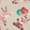 VBS Marktplatz Weihnachtsstoffe|Dekostoff>Motiv-Stoff Leinenoptik "Reindeer Rudolph"