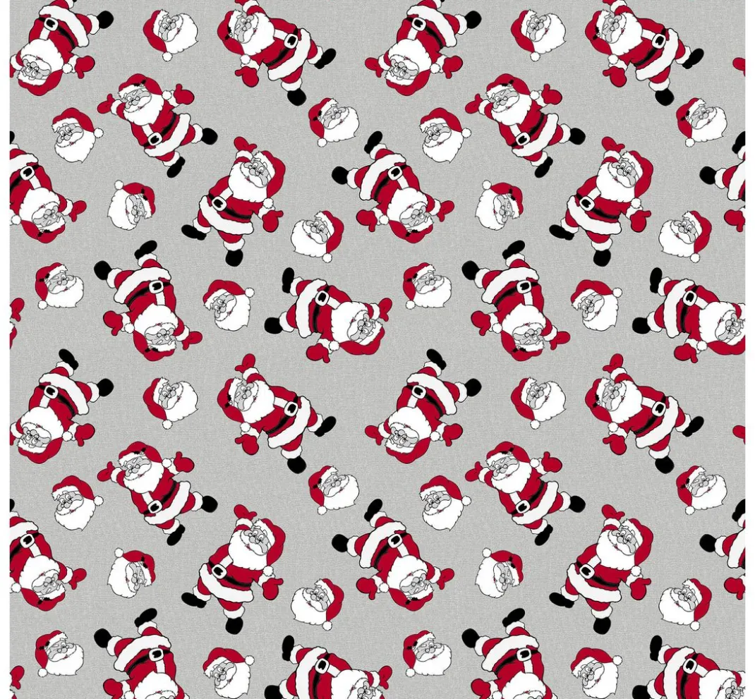 VBS Marktplatz Weihnachtsstoffe|Dekostoff>Motiv-Stoff Leinenoptik "Santa"