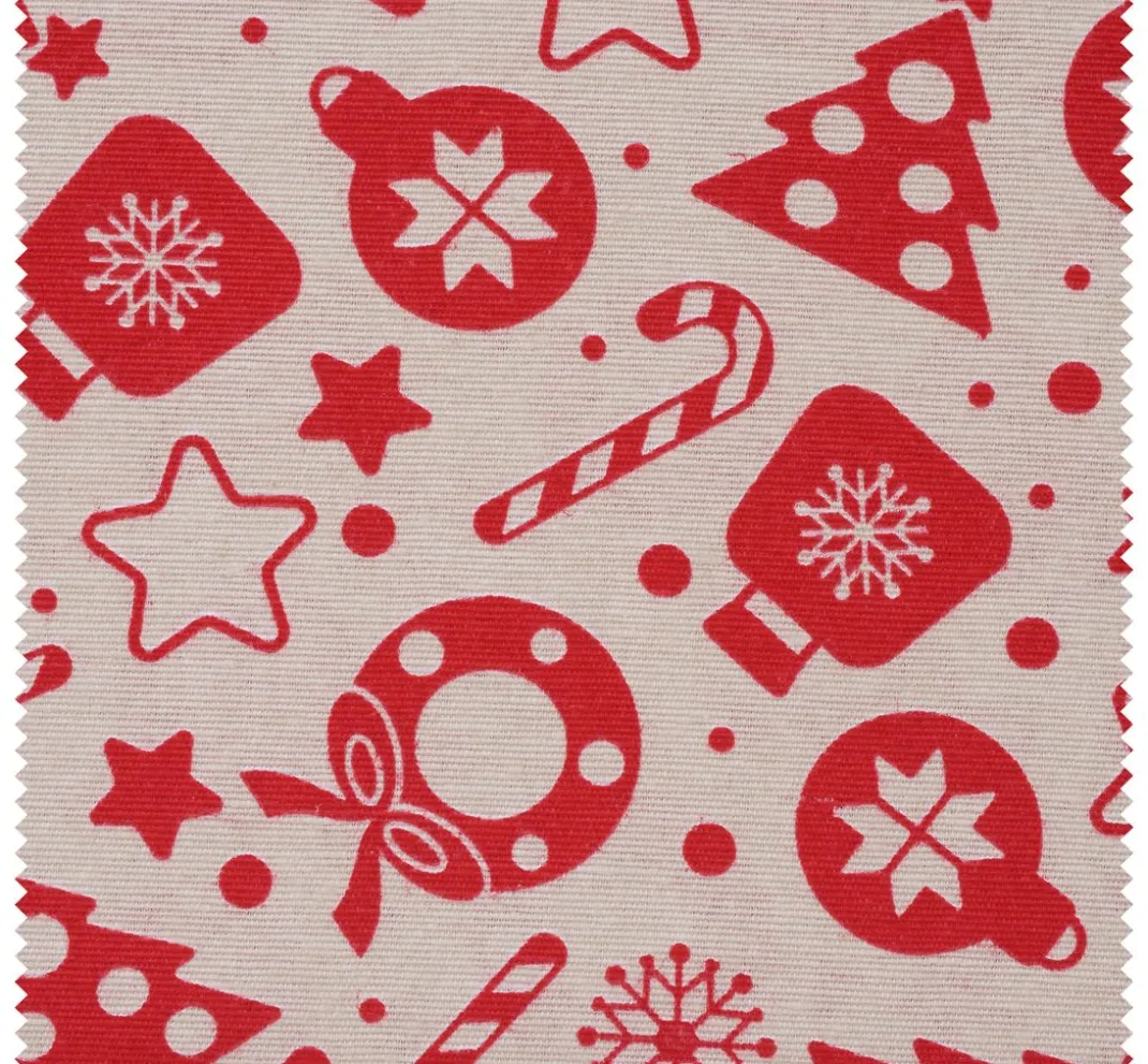 VBS Marktplatz Stoff Meterware|Weihnachtsstoffe>Motiv-Stoff Leinenoptik "Timeless"